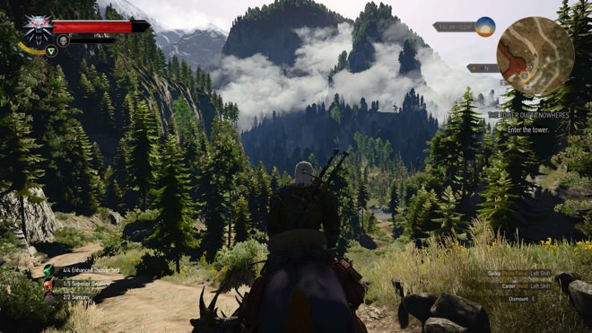 On horseback in Witcher 3