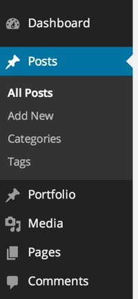 Wordpress left menu.