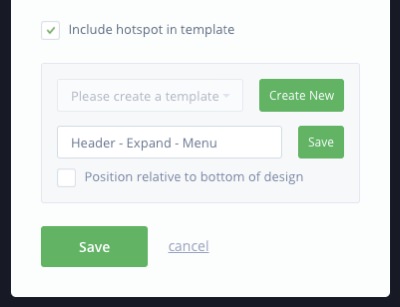 Saving a hotspot as a template in inVision
