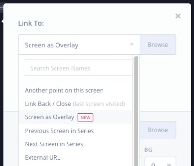 Screen as overlay option for an inVision hotspot