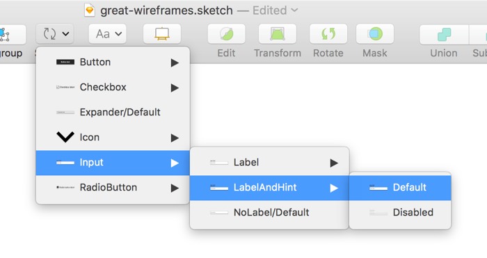 Choosing a Symbol in Sketch