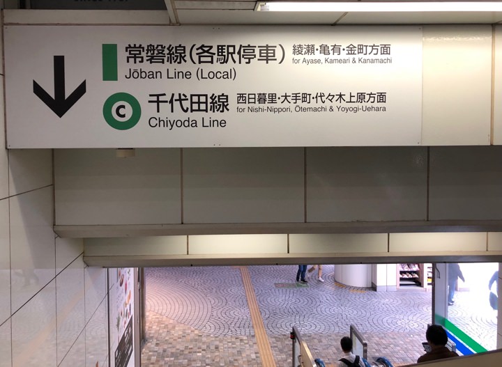 Signs in the Tokyo subway