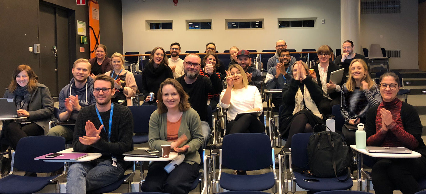 The audience during a talk about accessibility for Telenor in 2018