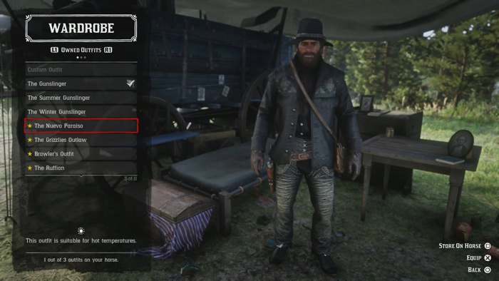 Picking out outfits for Arthur to wear using the game's wardrobe.