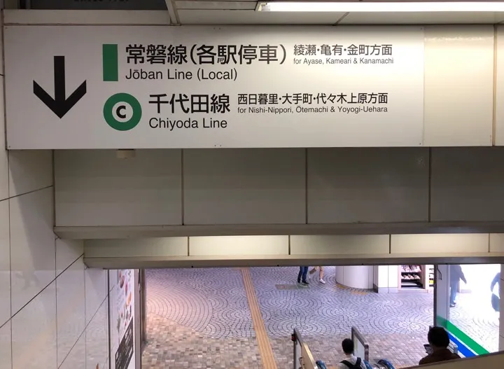 Signs in the Tokyo subway